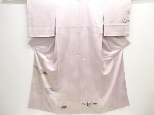 霞に大名行列模様一つ紋訪問着